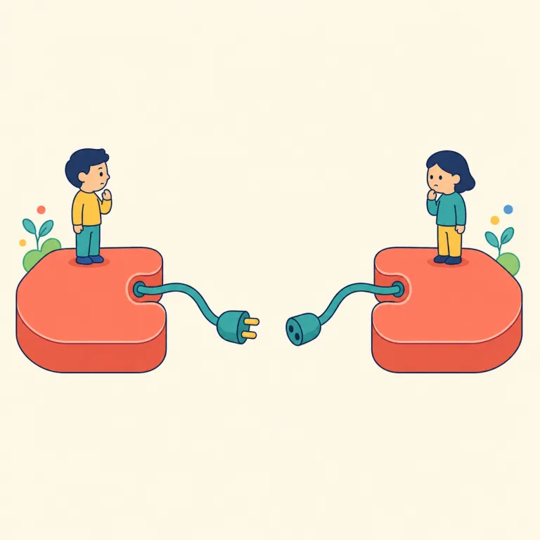 disconnection（切断・名詞）の覚え方イラスト — connection は「接続」、disconnect は「接続を切る」です