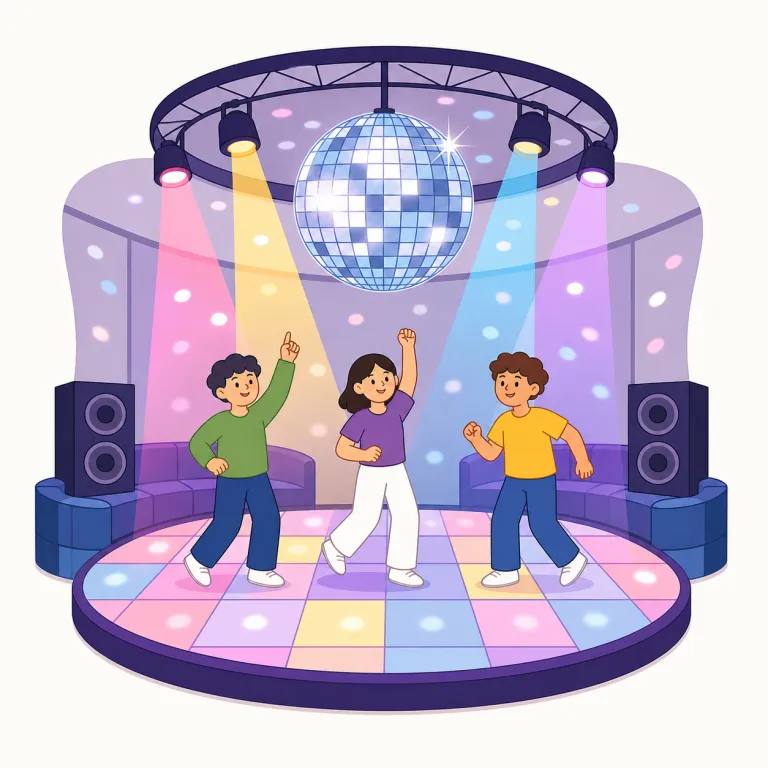 discotheque（ディスコ・名詞）の覚え方イラスト — まず disco を核に覚えると楽です