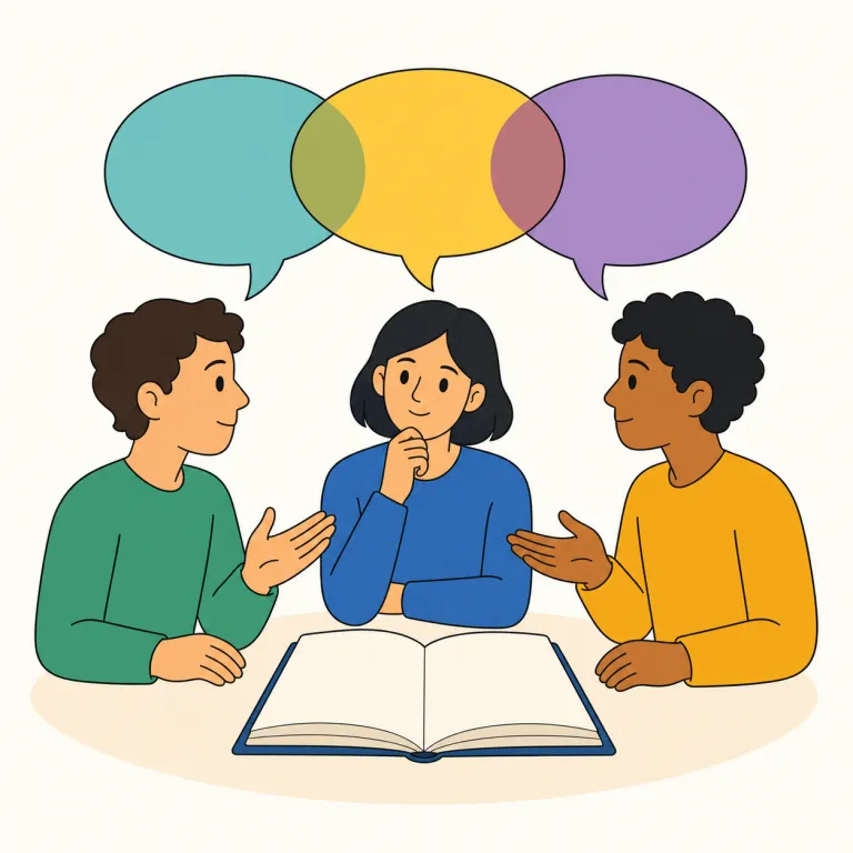 discourse（言説、議論、論述・名詞）の覚え方イラスト — このエントリでは `discourse` を「談話」そのものではなく、社会・政治・学問の中で共有されるまとまった言い方や論じ方として覚えます