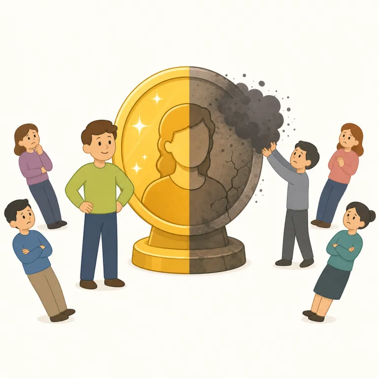 discredit（信用を失わせる、評判を傷つける・動詞）の覚え方イラスト — 動詞では「信用失墜という状態を相手に起こさせる」と考えるとよい