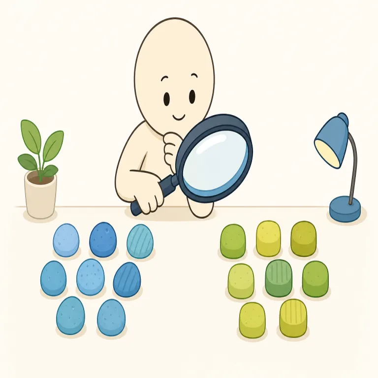 discriminative（識別的・差別的・形容詞）の覚え方イラスト — まず discriminate と discrimination を先に頭に置くと覚えやすい語です