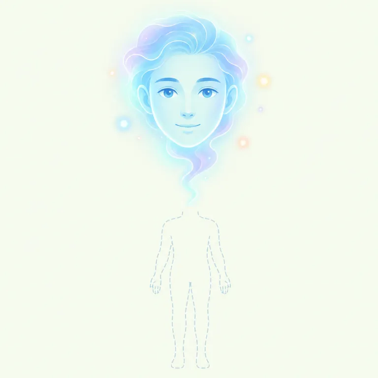 disembodied（実体のない・形容詞）の覚え方イラスト — まず body を見て「体」が核だと押さえると覚えやすいです