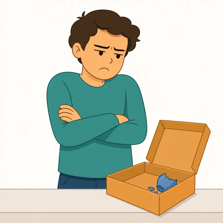 disgruntled（不満のある・形容詞）の覚え方イラスト — dis- が付くとまず「マイナス方向」を疑うと覚えやすい語です