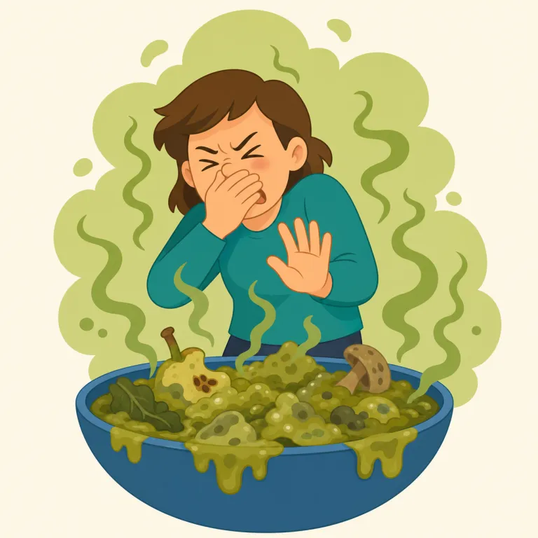 disgustingly（吐き気がするほど，不快なほど・副詞）の覚え方イラスト — disgust が「嫌悪感」、disgusting が「気持ち悪い」、そこに -ly が付いて「気持ち悪いほどに」という副詞になると捉えると覚えやすい