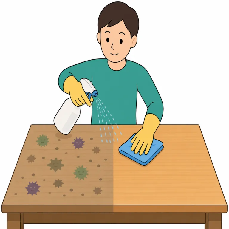 disinfectingの覚え方イラスト