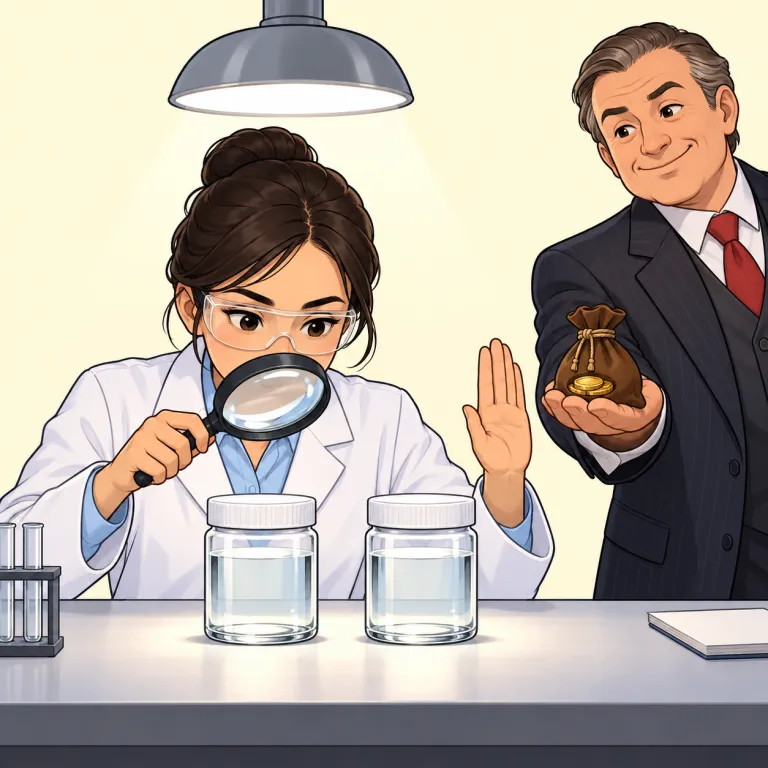 disinterest（利害や偏見に左右されない公平さ・noun）の覚え方イラスト