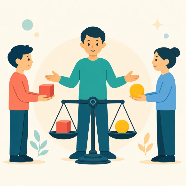disinterested（公平な・形容詞）の覚え方イラスト — まず interested を「興味がある」だけでなく「利害関係がある」と広めに押さえると覚えやすいです