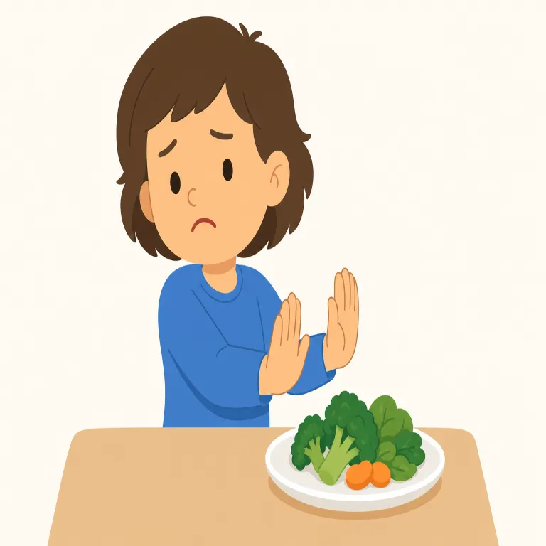 dislike（嫌い・動詞）の覚え方イラスト — 形は like に否定の dis- が付いたものですが、実際の使い方では「避けたい・好意を持てない」と少しはっきりした態度を示します