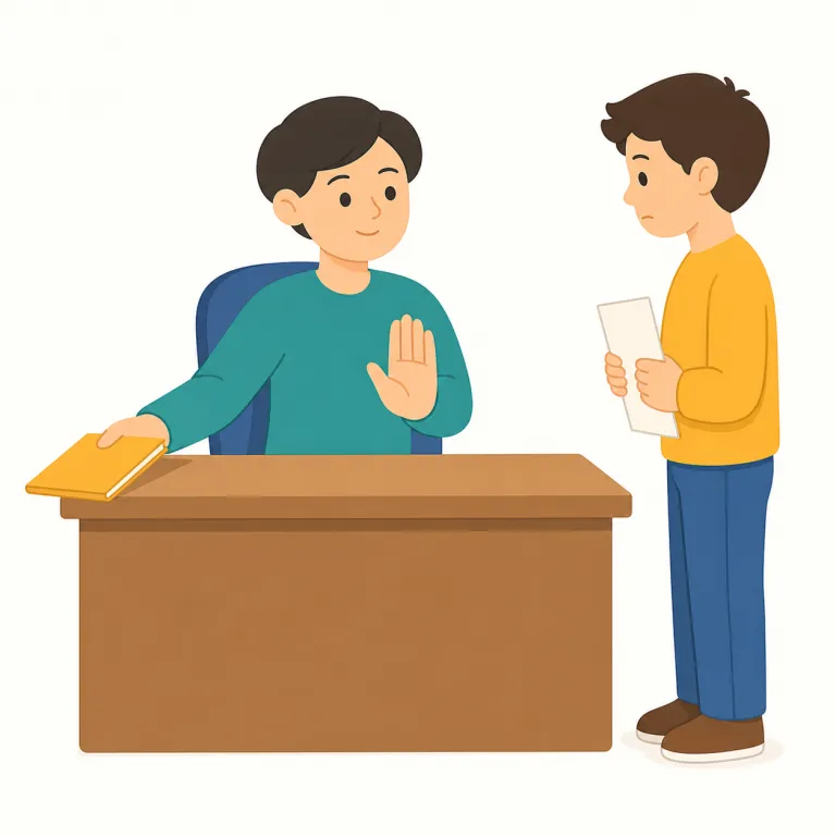 dismiss（解雇する、却下する、退ける・動詞）の覚え方イラスト — dismiss は使い分けで覚えると残りやすい語です