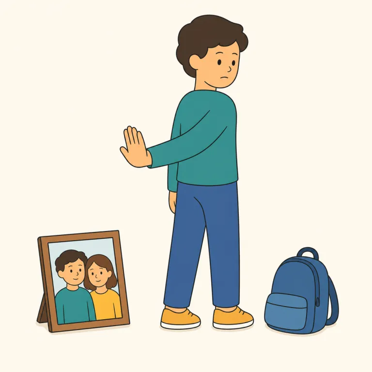 disown（否定する・動詞）の覚え方イラスト