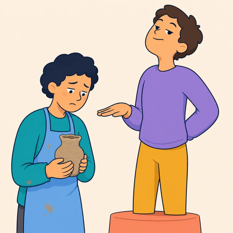 disparaging（軽蔑的な、見下すような・形容詞）の覚え方イラスト — disparaging はまず動詞 disparage「けなす」を土台に覚える