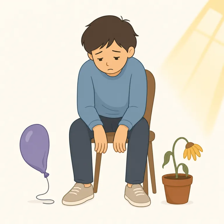 dispirited（意気消沈した・形容詞）の覚え方イラスト — spirit を「気力・元気」として知っていると覚えやすい語