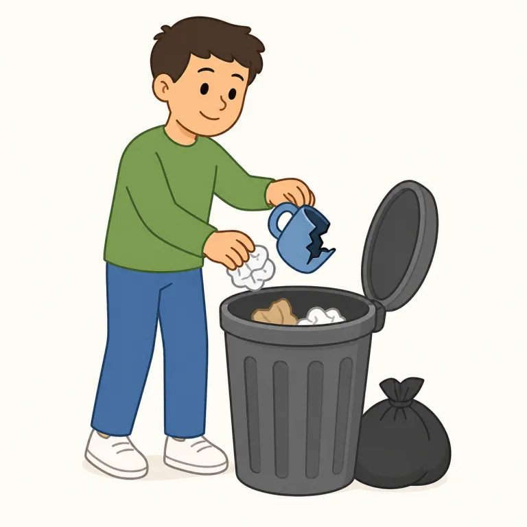 dispose（処分する・動詞）の覚え方イラスト — この意味では dispose は単独より dispose of ..