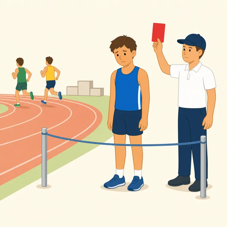 disqualification（失格・名詞）の覚え方イラスト — qualify が「条件を満たして出場・参加できるようになる」だと押さえると、その反対の disqualify は「条件から外す」