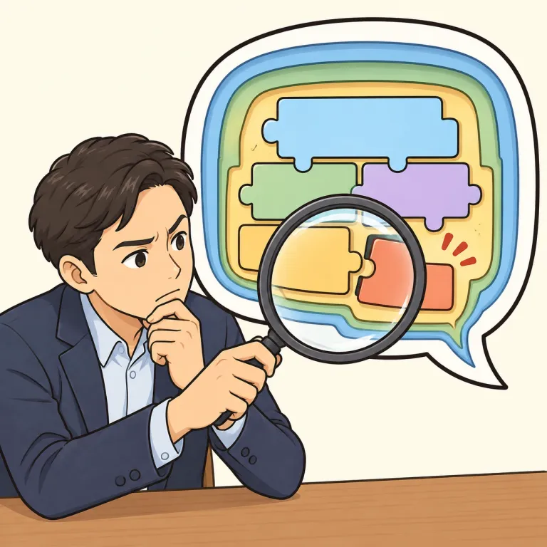 dissection（詳細な分析・noun）の覚え方イラスト