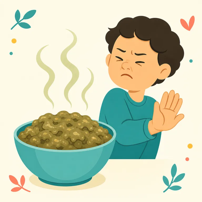 distasteful（不快な・形容詞）の覚え方イラスト — tasteful が「趣味がよい」なら、その反対の distasteful は「趣味・品が悪くて不快」と押さえると覚えやすいです