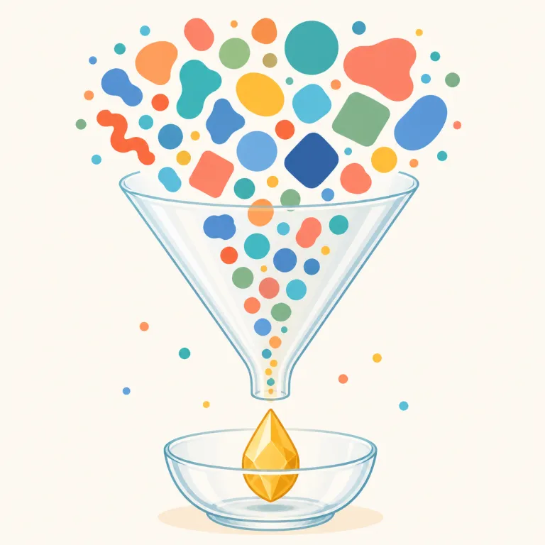 distillation（本質の抽出・noun）の覚え方イラスト