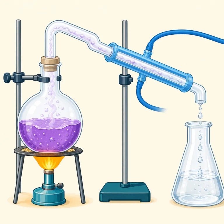 distilling（蒸留・動詞）の覚え方イラスト — distilling は distill の ing 形