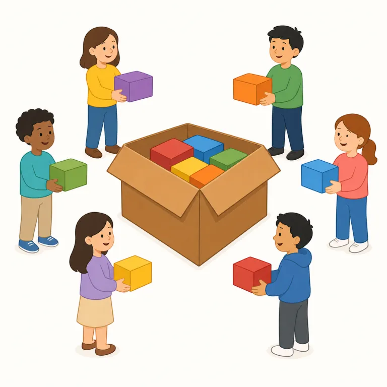 distribution（配布・名詞）の覚え方イラスト — distribution の「配布」は、物品や情報を複数の相手へ行き渡らせる行為や仕組みを表します
