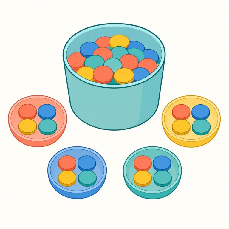 distributive（分配的な・形容詞）の覚え方イラスト — distribute（分配する）を知っていれば入りやすい語