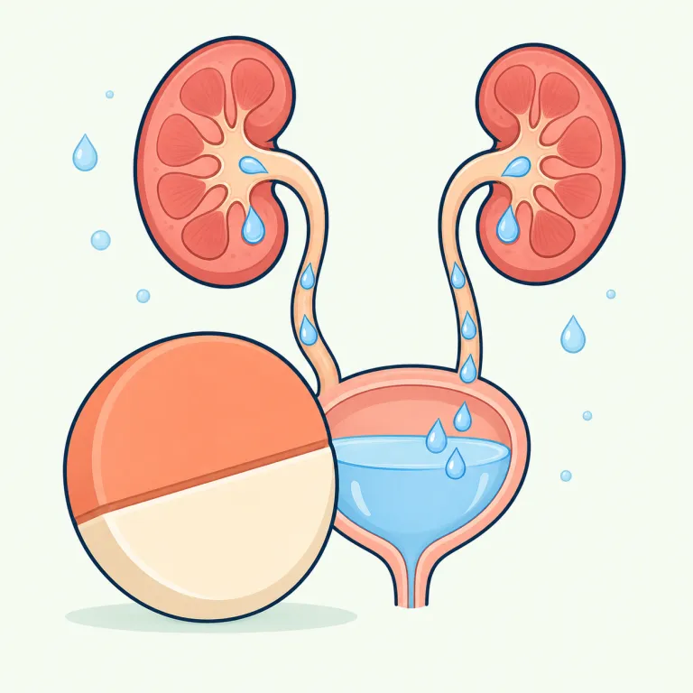 diuretic（利尿薬・名詞）の覚え方イラスト — 医療語で diuresis（利尿）を見たことがあれば、その働きを起こす薬が diuretic