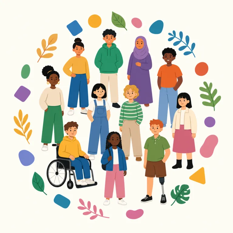 diverse（多様な・形容詞）の覚え方イラスト — diverse はまず different をたくさん集めた感じで覚えるとよい語です