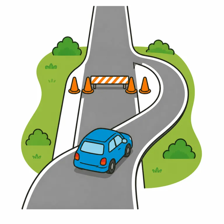 diversion（迂回、進路変更・noun）の覚え方イラスト