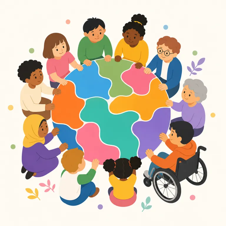 diversity（多様性・名詞）の覚え方イラスト — diversity は、社会・組織・生態系などに異なる種類の人や物が共存している「多様性」を表します