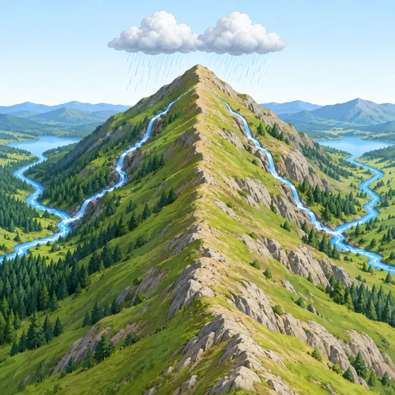 divide（分断、分水嶺・noun）の覚え方イラスト