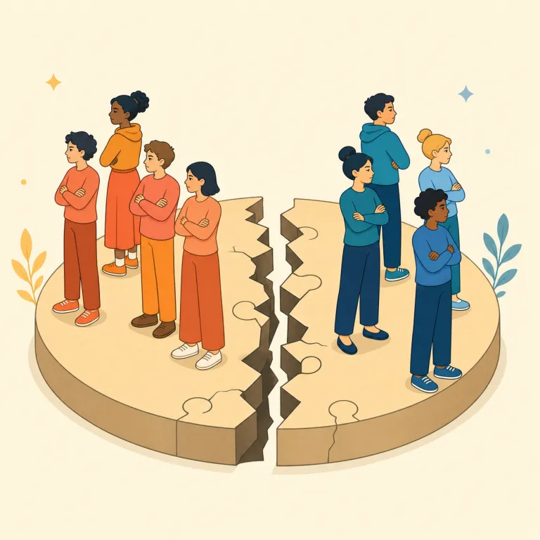 divisiveness（分裂性・名詞）の覚え方イラスト — まず divide「分ける」、division「分割」を知っていると覚えやすいです