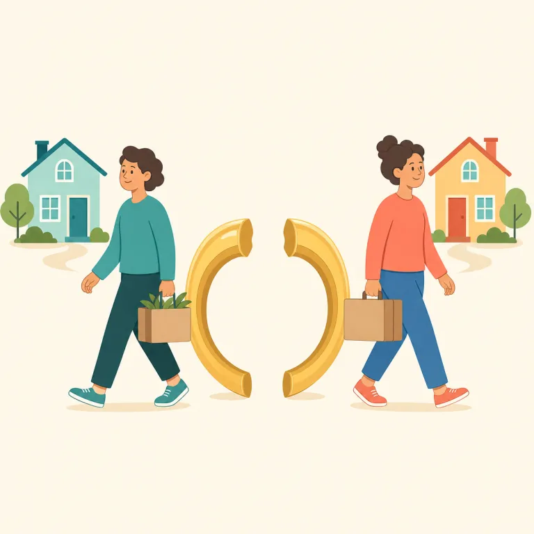 divorced（離婚した・形容詞）の覚え方イラスト — divorce「離婚する」＋ -ed で、「離婚した状態」と覚えます