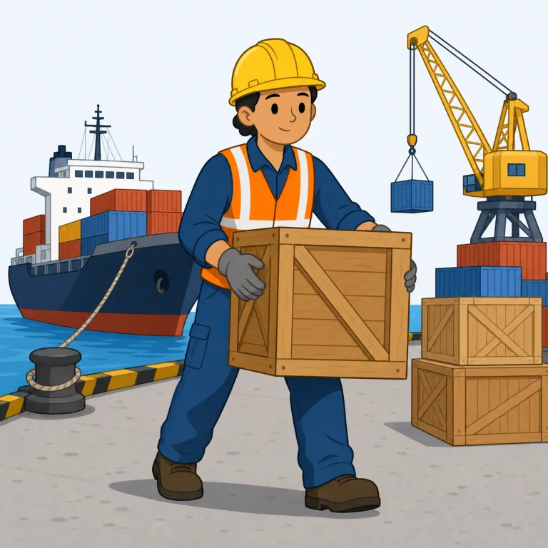 docker（港湾労働者・名詞）の覚え方イラスト — docker は dock「船が着く岸壁・埠頭」を知っていると覚えやすいです