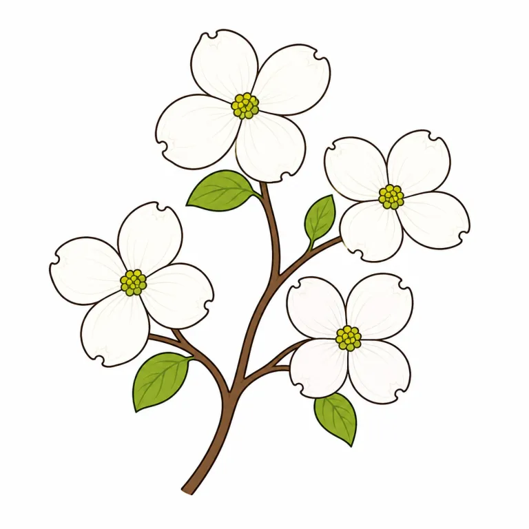 dogwood（ハナミズキ・noun）の覚え方イラスト