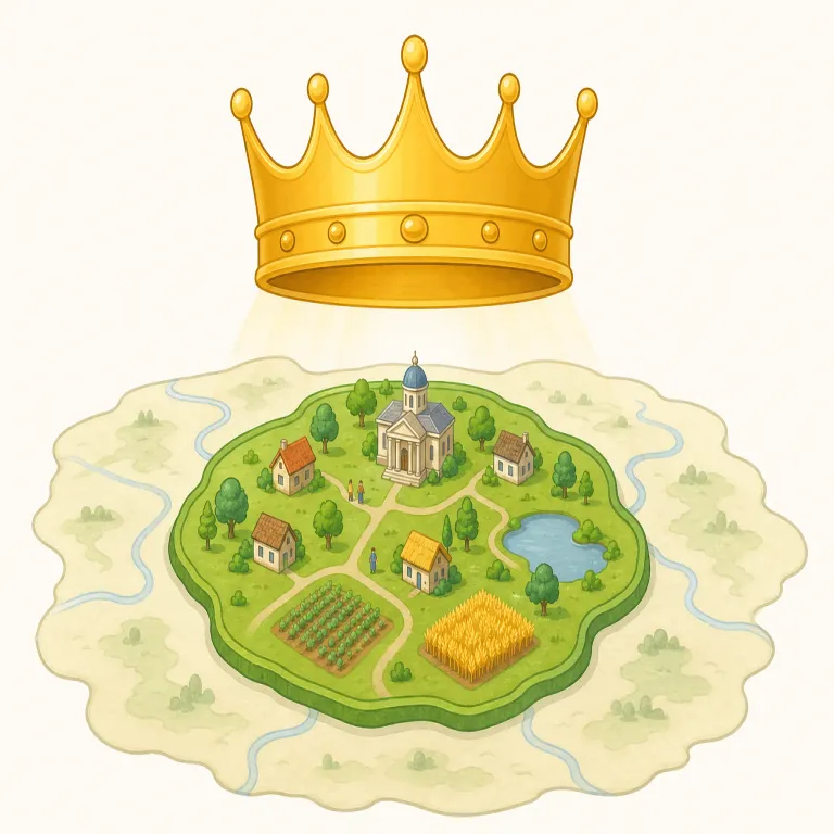dominion（支配権、統治権・名詞）の覚え方イラスト — domain「領域」と同じ仲間の語だと考えると覚えやすいです