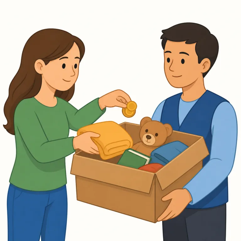 donate a to b（寄付する・句動詞）の覚え方イラスト — donate A to B は、A を B に寄付するという型で覚えます