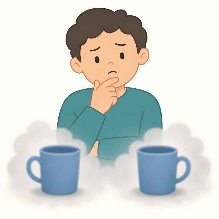 doubt（疑い、疑念・名詞）の覚え方イラスト — 名詞の doubt は、結論の横に置かれた保留マークとして覚えると使いやすいです