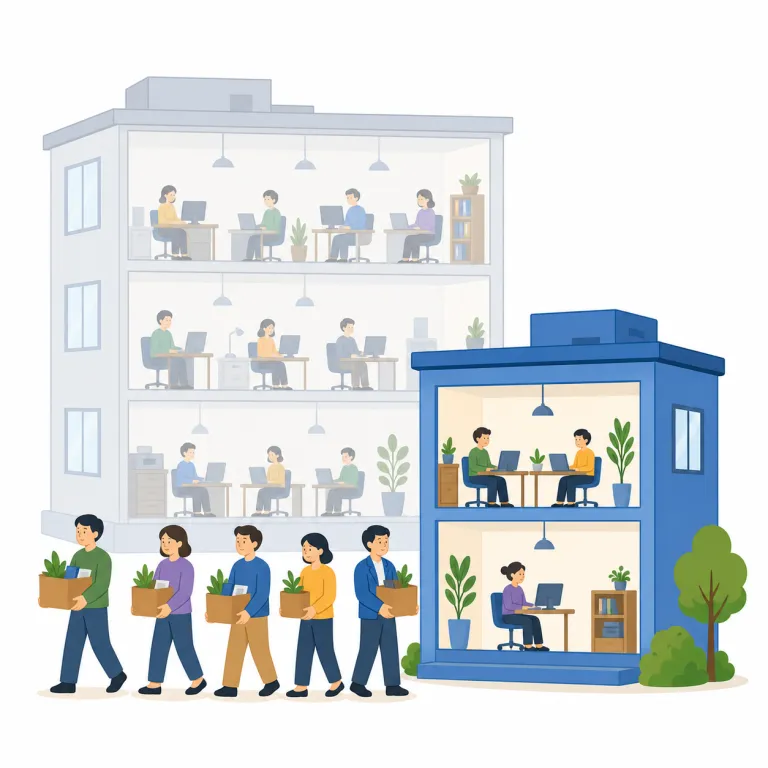 downsize（人員を削減する，規模を縮小する・動詞）の覚え方イラスト — down + size で「サイズを下げる」と見れば覚えやすい語です