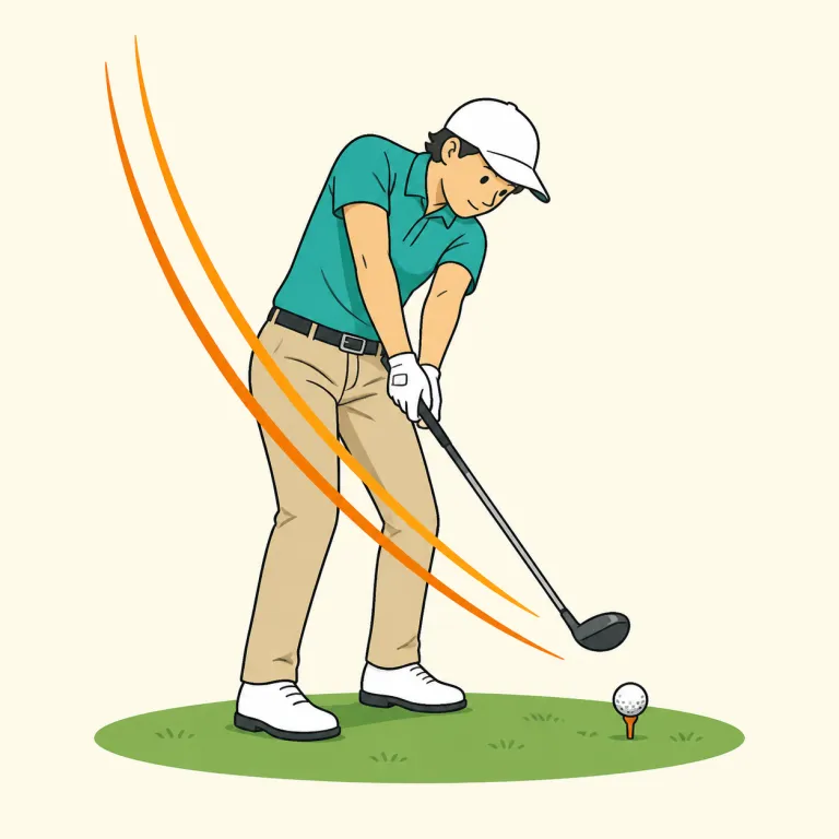 downswing（振り下ろし・noun）の覚え方イラスト