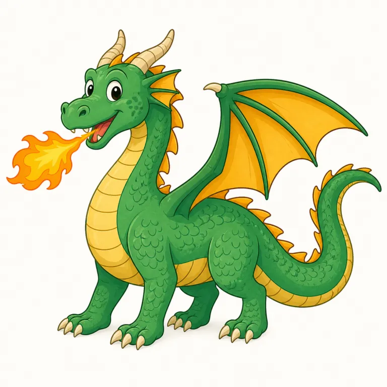 dragon（ドラゴン・名詞）の覚え方イラスト — dragon は fantasy の定番イメージで丸ごと覚えるのが早いです