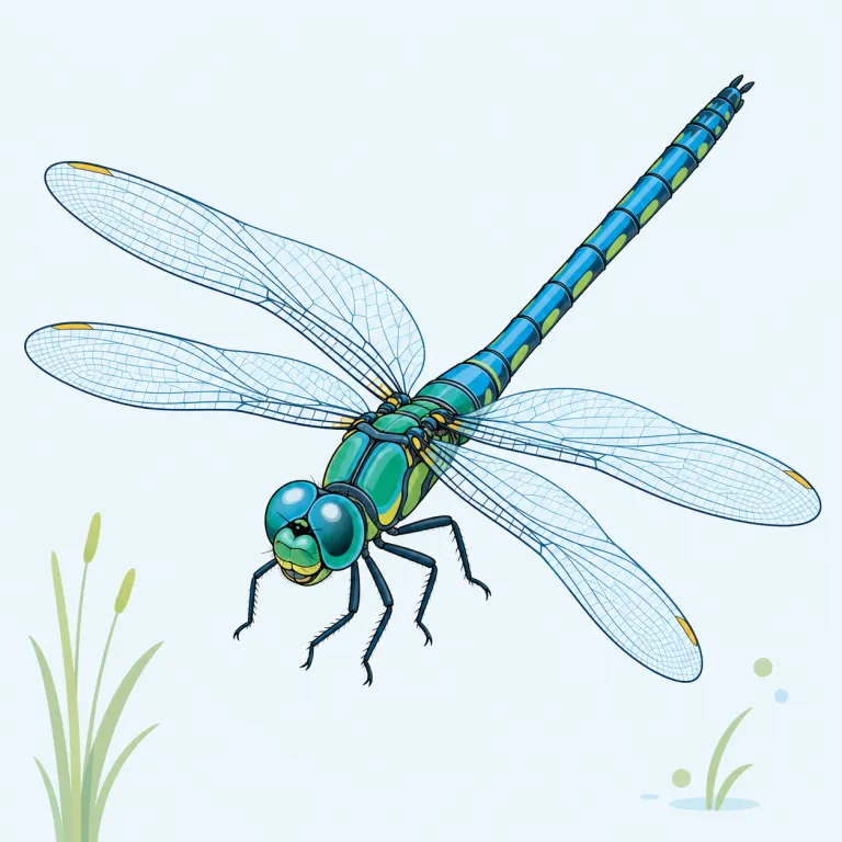dragonfly（トンボ・名詞）の覚え方イラスト — `dragon + fly` と切ると覚えやすいです