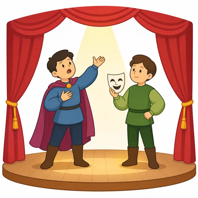 drama（ドラマ・名詞）の覚え方イラスト