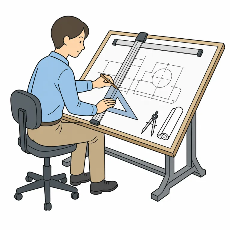 draughtsman（製図者・noun）の覚え方イラスト