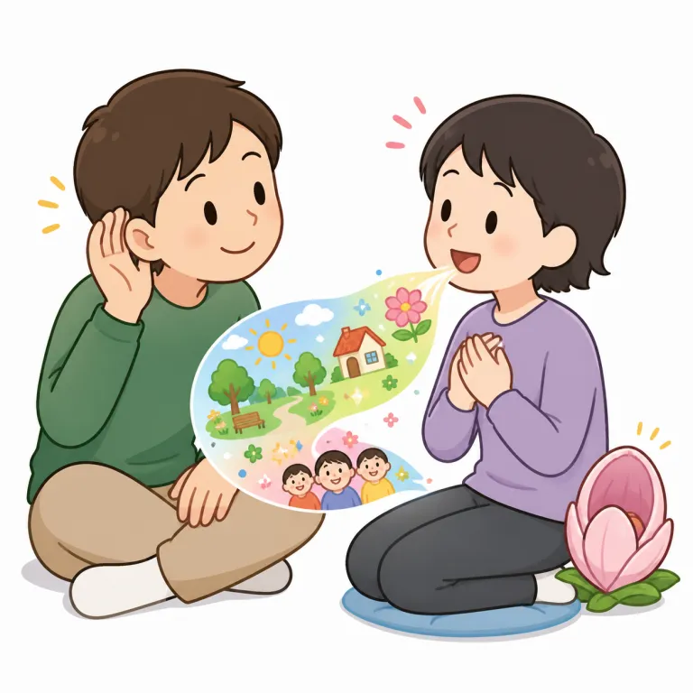 draw out（話をさせる・phrasal_verb）の覚え方イラスト