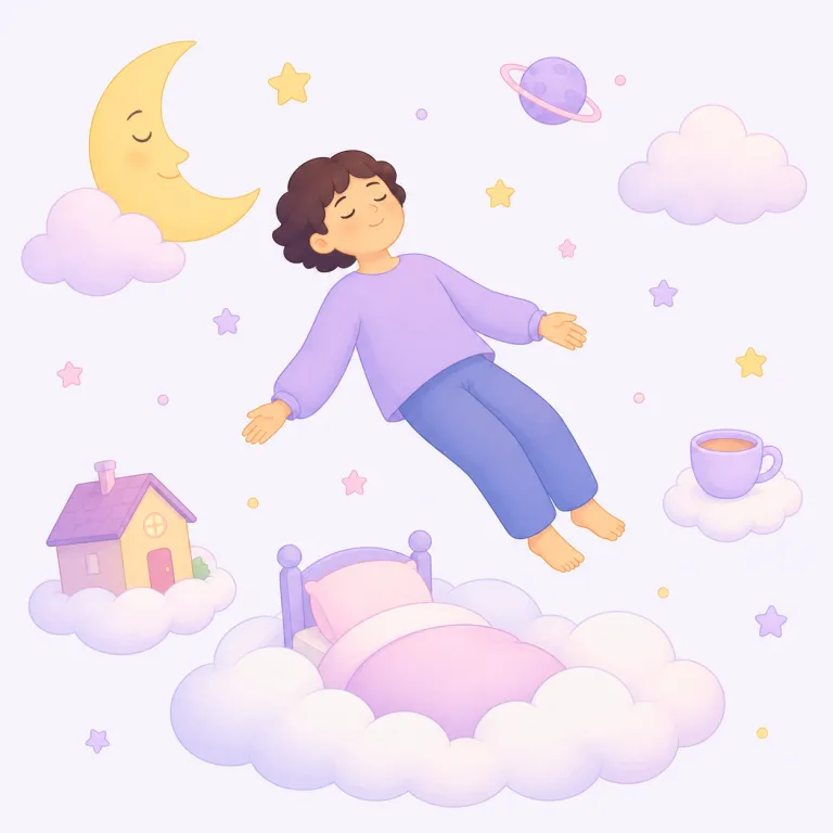 dreamlike（夢のような・形容詞）の覚え方イラスト — dream + -like で「夢のような」とそのまま取れる語