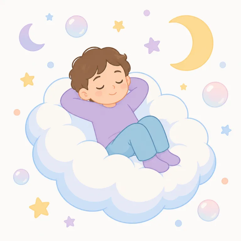 dreamy（夢のような・形容詞）の覚え方イラスト — dreamy は dream + -y で「夢の性質を帯びた」と考えると、この意味を独立して覚えやすくなります