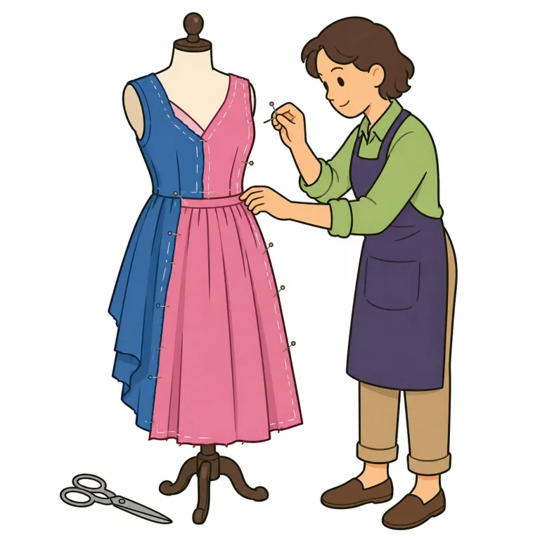 dressmaker（洋裁師・noun）の覚え方イラスト