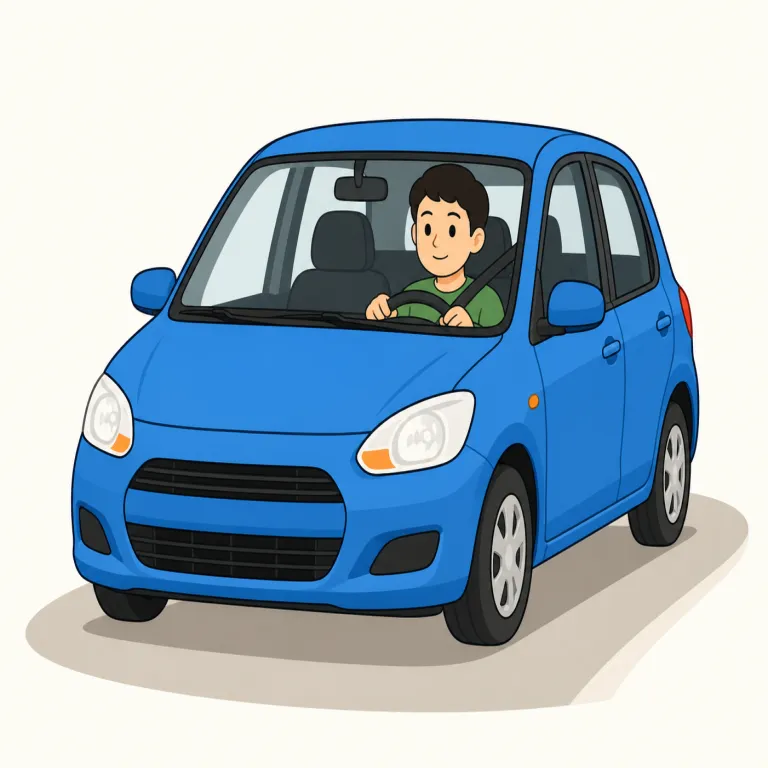 drive（運転する・動詞）の覚え方イラスト — drive は運転席にいる人の動作として覚えると安定します