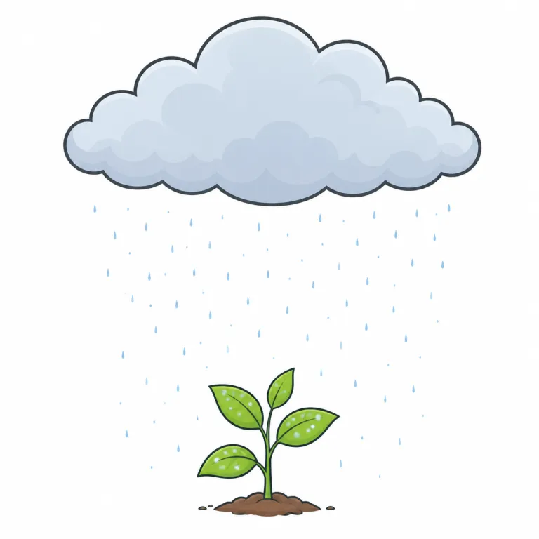 drizzle（霧雨が降る・verb）の覚え方イラスト