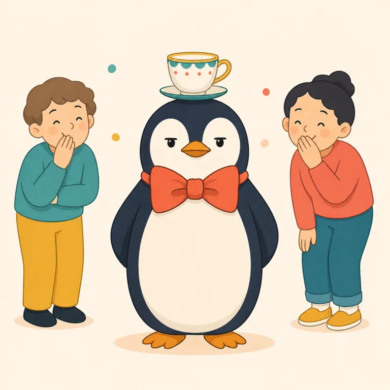 droll（滑稽な、ユーモラスな・形容詞）の覚え方イラスト — droll は funny のような「わかりやすい面白さ」ではなく、dry humor や deadpan と近い、静かでひねった可笑しさで覚えると残りやすい語です