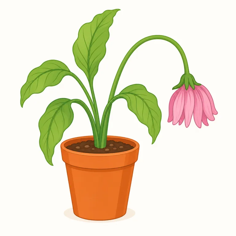 droop（垂れ下がる・動詞）の覚え方イラスト — droop は花・葉・肩・電線などが、重みや疲れで力を失い、下向きにだらりと下がる動きを表します